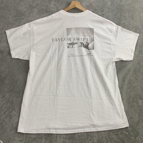 Taylor Swift Shirt Mens XXL The Tortured Poets Department White Photo Music Tee - Picture 1 of 9